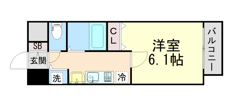 プレミアムコート神戸三宮の間取り