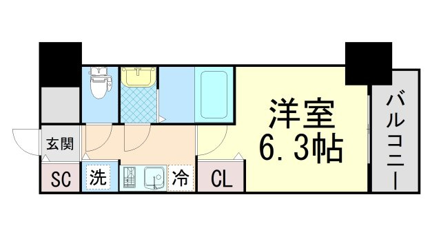 プレサンス新神戸駅前の間取り