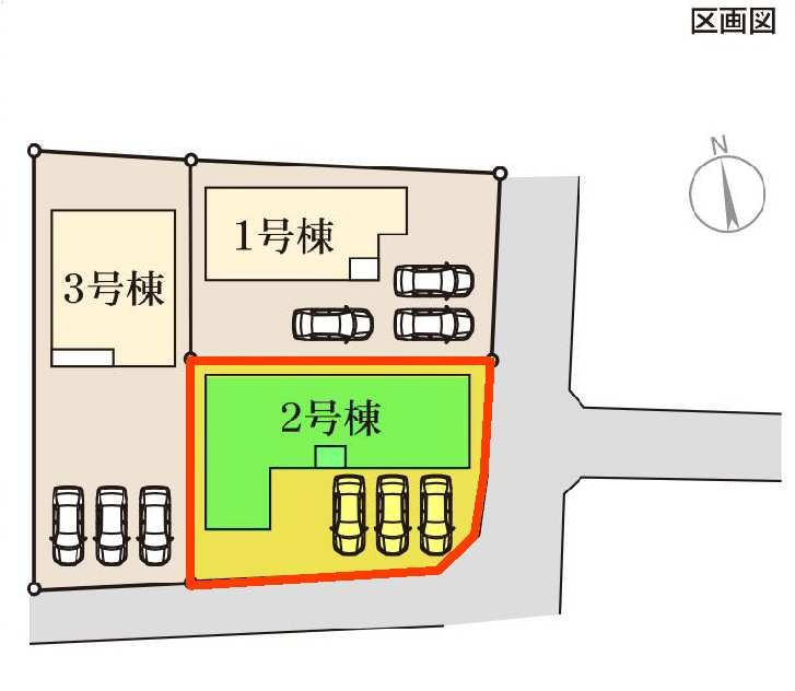 新築　太田市鳥山中町第2　Livele Garden.S　2号棟　の区画図|2号棟　区画図　東側接道幅員約4.6ｍ　南側接道幅員約4ｍ			
	
			
	
