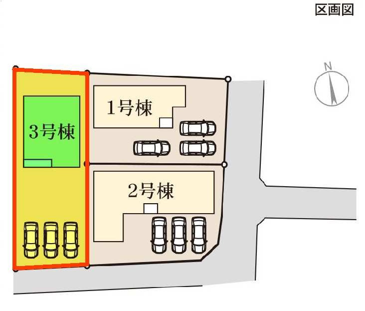 新築　太田市鳥山中町第2　Livele Garden.S　3号棟　の区画図|3号棟　区画図　南側接道幅員約4ｍ			
	
		
	
