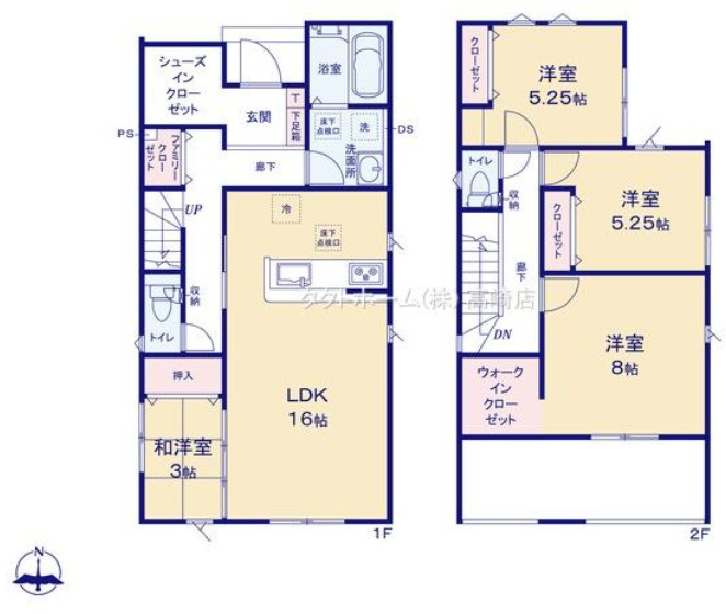 高崎市岩鼻町2期（全2棟）2号棟の間取り