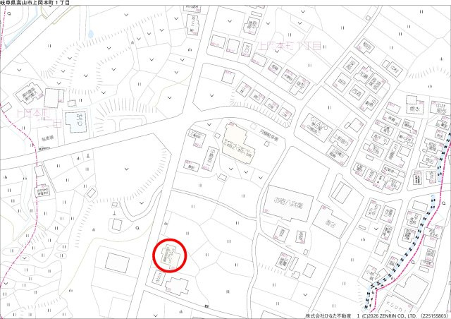 12/12価格変更　戸建　高山市上岡本町　1890万の地図