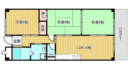 メゾン佐保B棟の間取り