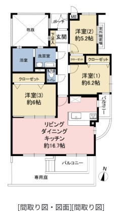 ヴィルヌーブ大池D棟の間取り|間取り図です☆