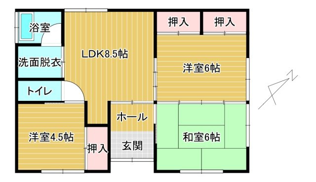 コーポ樹楽1号室の間取り