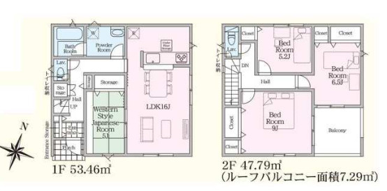 東海村村松　第６の間取り|1号棟間取り図です。間取りを見ながら将来設計♪