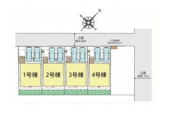 上尾市本町５丁目　新築一戸建て　ブルーミングガーデン　01の区画図|１号棟