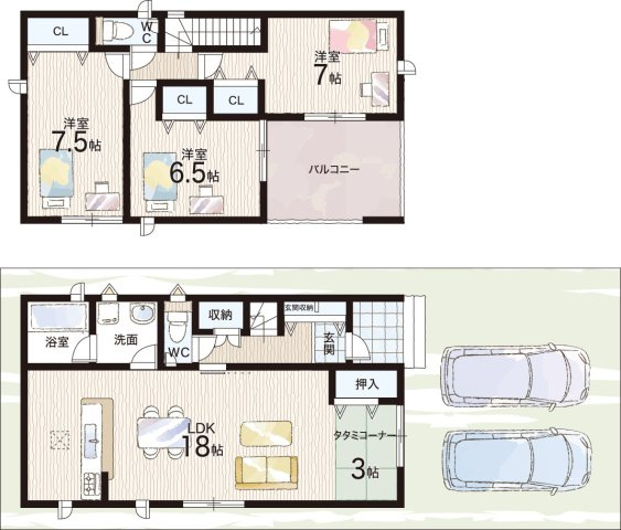 ★現地見学可能！★京都市伏見区羽束師菱川町　第1期　新築一戸建ての間取り|4号地