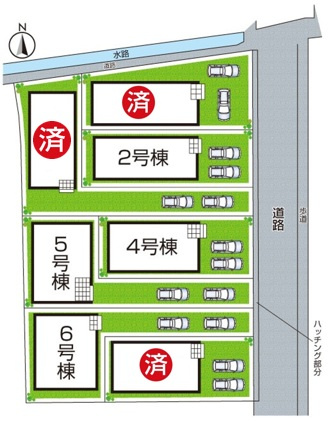 ★5(土)6(日)現地見学可能！★京都市伏見区羽束師菱川町　全6邸の区画図|全7区画