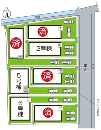 ★19(土)～23(祝)現地見学可能！★京都市伏見区羽束師菱川町　全6邸の区画図|全7区画