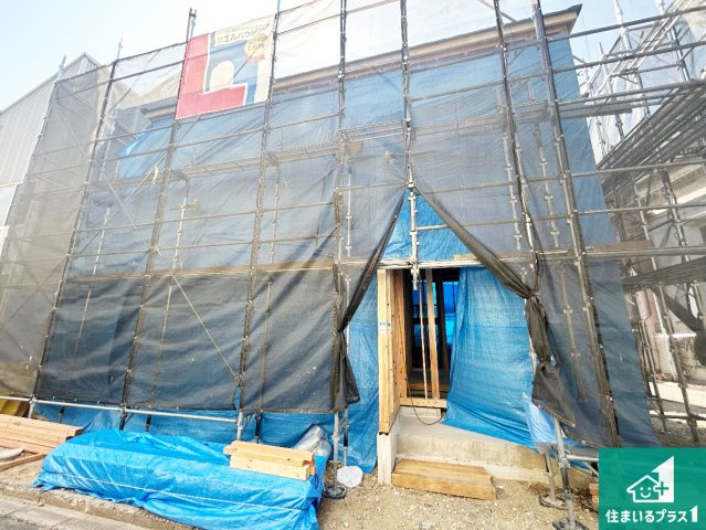 堺市堺区南庄町　第1期　新築一戸建ての外観|周辺は落ち着いた街並みの住宅地！子育てがしやすい住環境です！まだ未完成ですが、現地でしかわからない事もございます。是非一度ご覧ください。