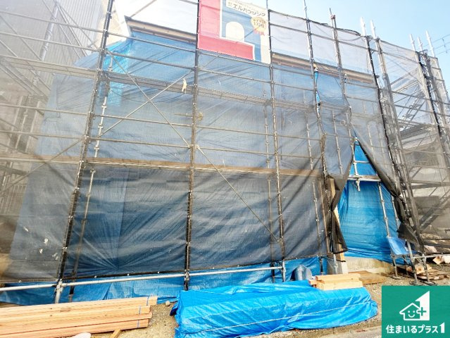 堺市堺区南庄町　第1期　新築一戸建ての外観|周辺は落ち着いた街並みの住宅地！子育てがしやすい住環境です！まだ未完成ですが、現地でしかわからない事もございます。是非一度ご覧ください。