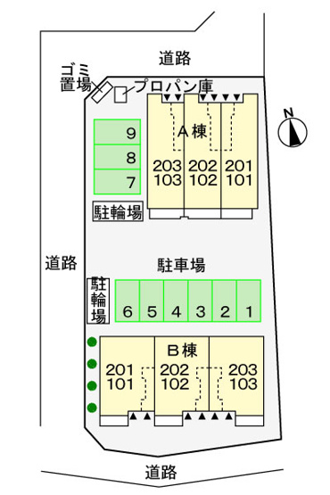 【区画図】 | グレース　オーキッド･S　B棟