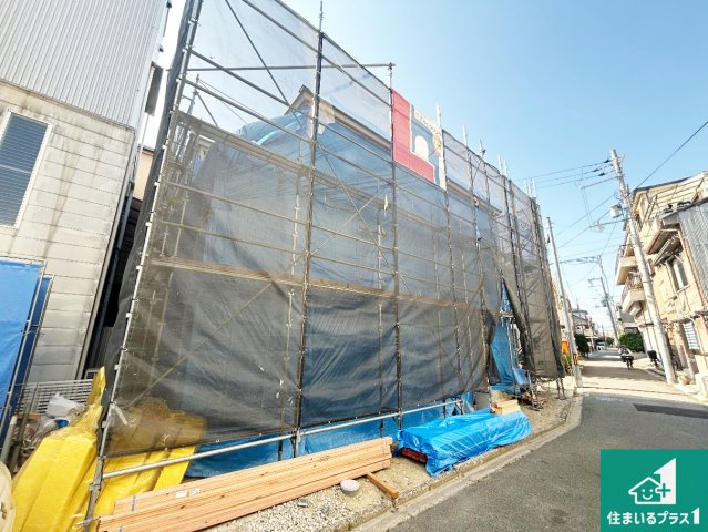 堺市堺区南庄町　第1期　新築一戸建ての外観|周辺は落ち着いた街並みの住宅地！子育てがしやすい住環境です！まだ未完成ですが、現地でしかわからない事もございます。是非一度ご覧ください。