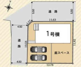 【同施工物件ご案内可能】東海市加木屋町木之下　限定1棟の区画図|全体区画数｜限定1棟
◆駐車並列２台可能！(但し、車種による)
◎まずは、お気軽にお問い合わせください。現地を案内しながら周辺環境も見て頂けます。
