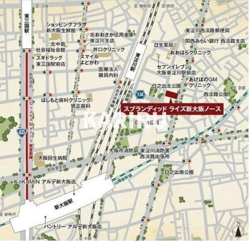 スプランディッドライズ新大阪ノースの地図