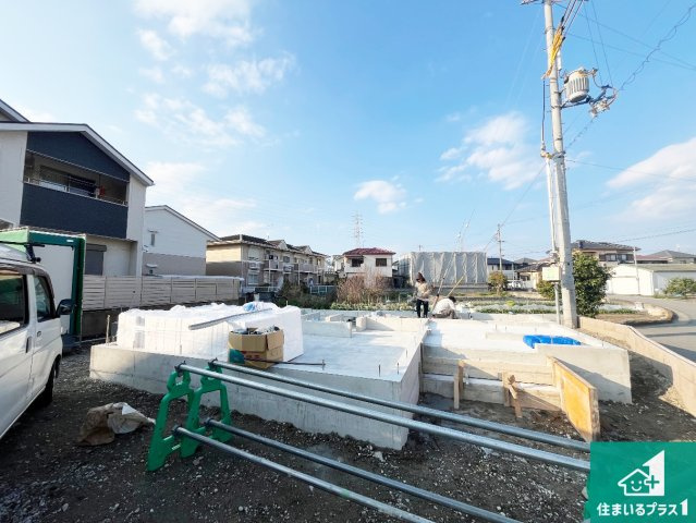 加古川市東神吉町西井ノ口　第1期　新築一戸建ての外観|現在建築中！落ち着いた街並みで新生活を始めることが出来そう！周辺の物件も併せてご紹介させて頂きます！