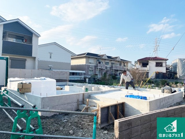 加古川市東神吉町西井ノ口　第1期　新築一戸建ての外観|現在の進捗状況です！順調に作業進行中、完成が待ち遠しいです！詳細の間取り等、お気軽にお問い合わせください！