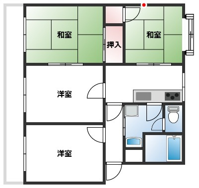 馬堀台団地5号棟2階の画像