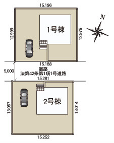 東海村村松　第６の間取り|区画図です。