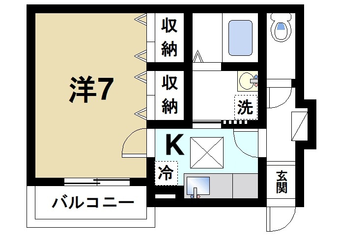 フィオーレ　コートの間取り|収納豊富で一人暮らしも快適です