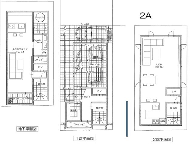 港区南麻布３丁目　建築条件なし売地　A2区画の参考プラン|2A建物参考プラン