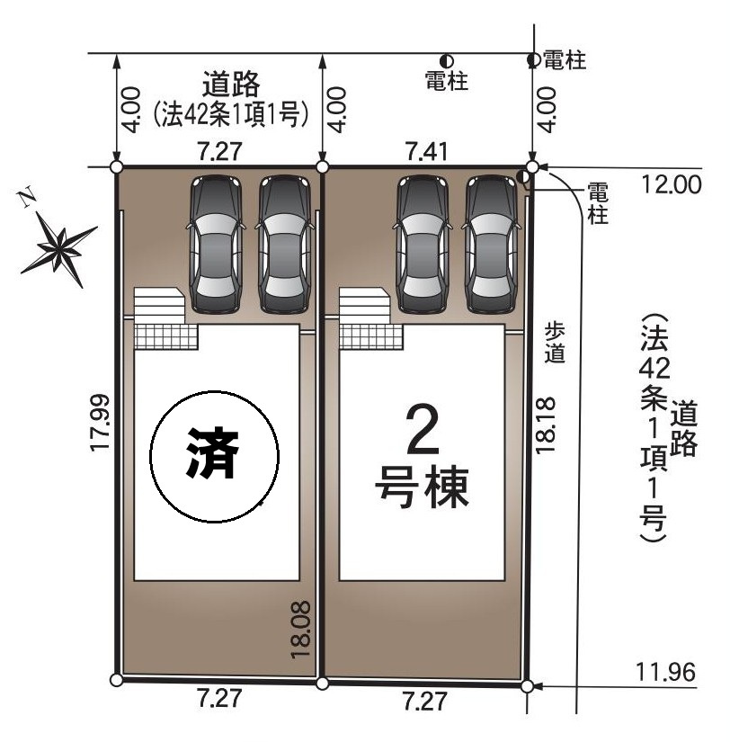 碧南市春日町三丁目66番の一部『仲介手数料無料』新築戸建ての区画図