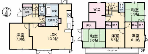 【間取り】 | 江良3丁目貸家