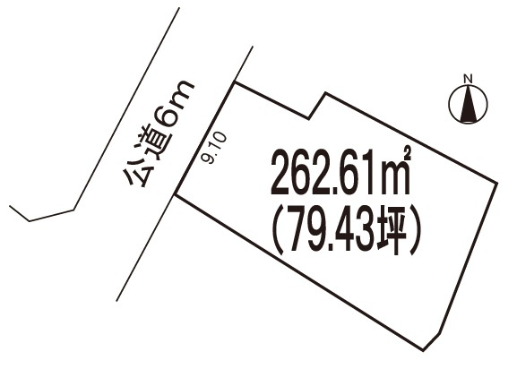 小牧市小木南３丁目　売地の土地図|敷地広々！79.43坪。