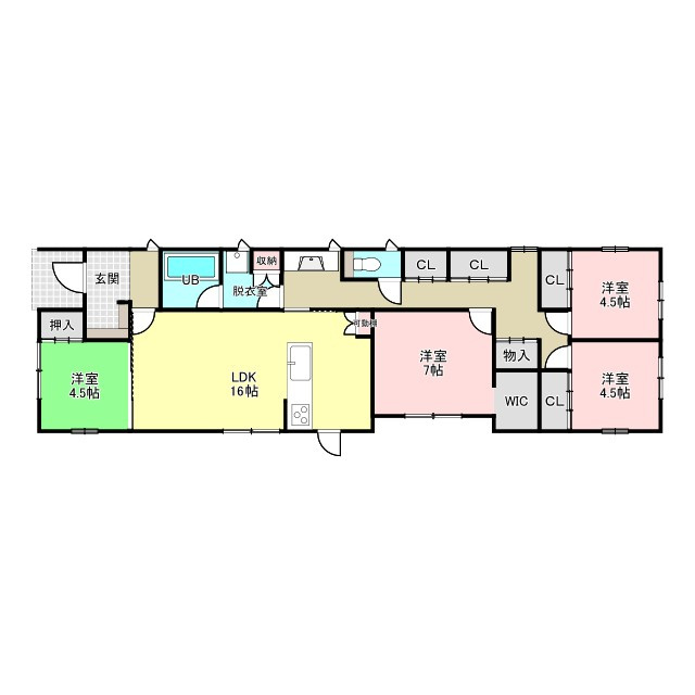 東坂元4丁目　新築戸建ての間取り|収納豊富な間取りが魅力です。