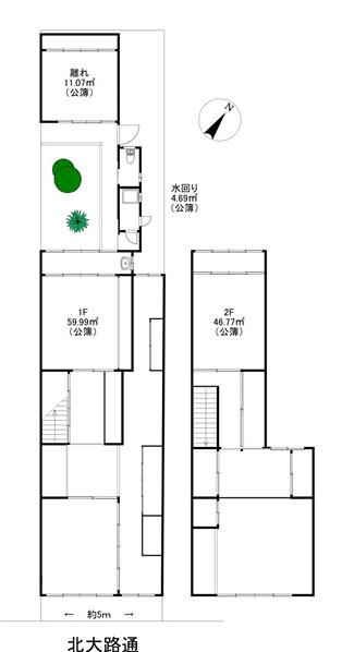 小山西大野町京町家の間取り