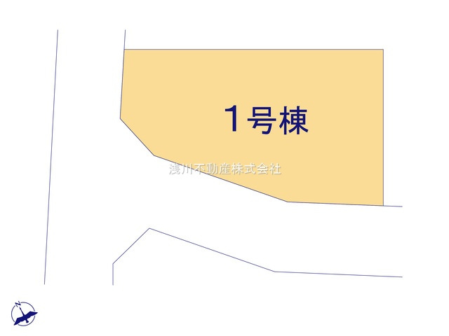 八王子市　川口町　新築一戸建て　０１期の区画図|～南西角地につき陽当たり・風通しも良好です～
