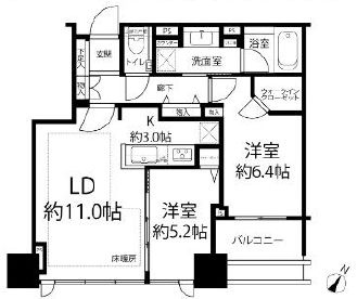 シティタワー有明の間取り|11階部分・南東向きにつきまして日当たり・通風・眺望良好。新規フルリノベーションマンション。