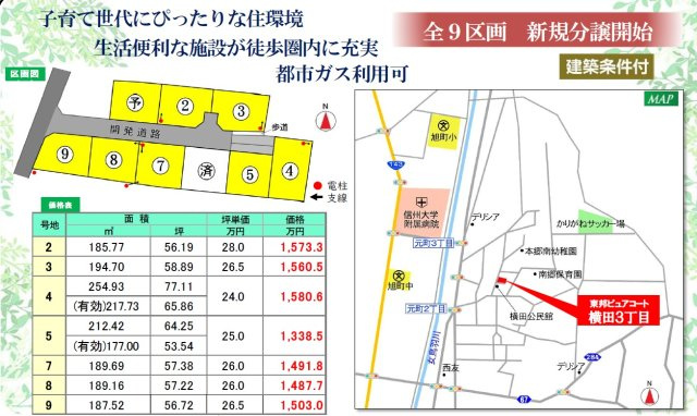 東邦ピュアコート横田3丁目の地図