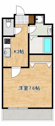 熊本市中央区黒髪５丁目の賃貸マンションの間取り