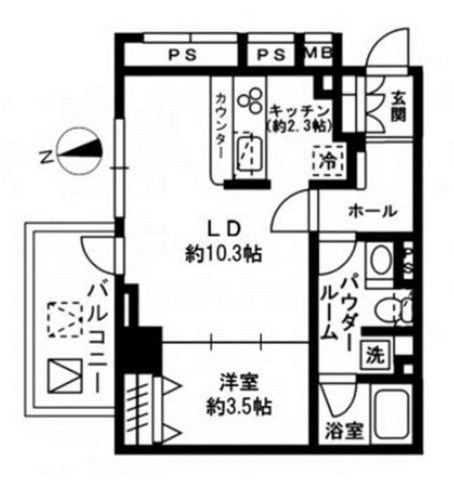 レジディア四谷三丁目の間取り