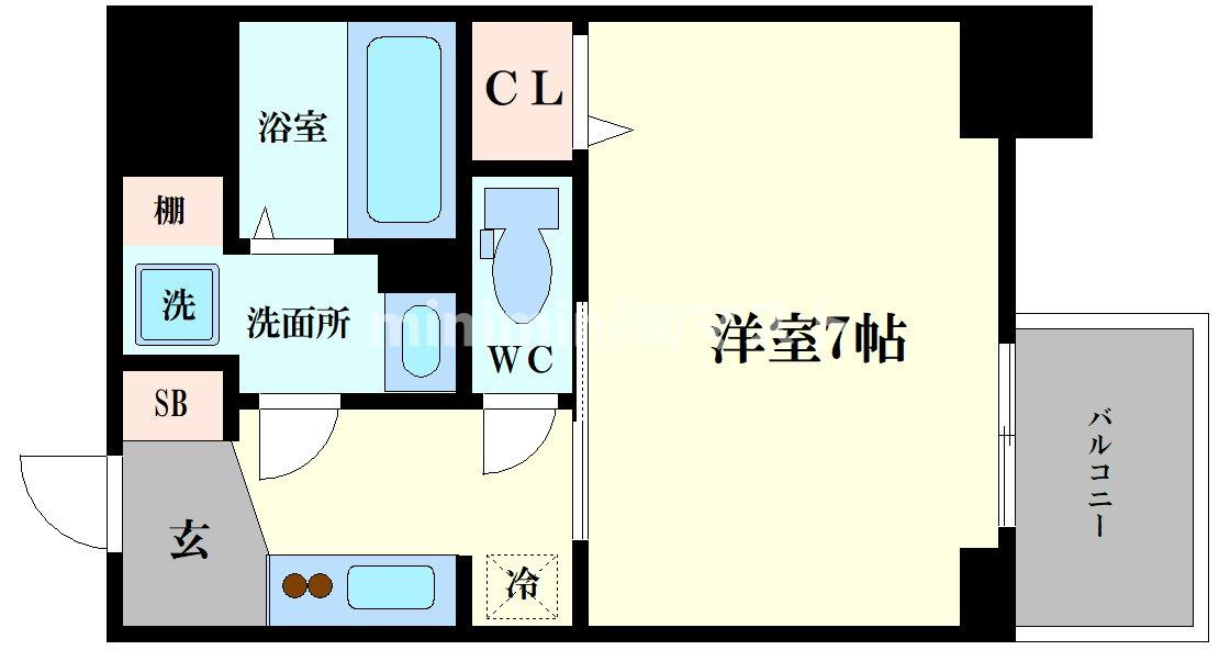 S-RESIDENCE難波大国町Deuxの間取り