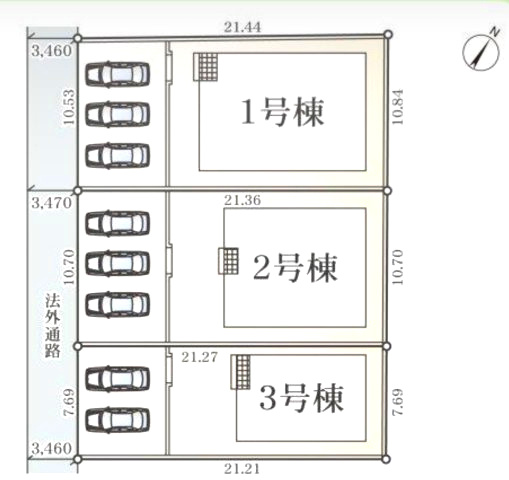 江北町惣領分　3号棟の区画図