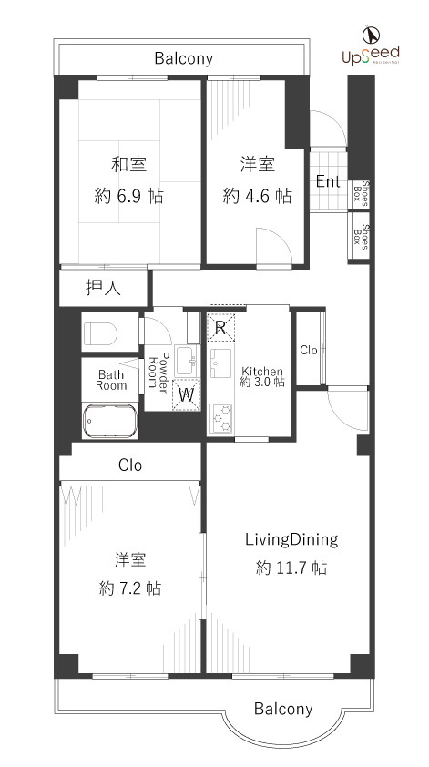 新松戸サンライトパストラル弐番館D棟の間取り|新松戸サンライトパストラル弐番館D棟