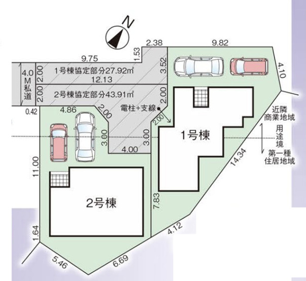 【区画図】 | 桶川市寿2丁目　新築戸建　全2棟　1号棟