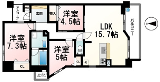 【間取り】 | ディネス石山ベルサージュ