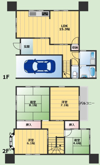 【間取り】 | 箕面市坊島1丁目貸家