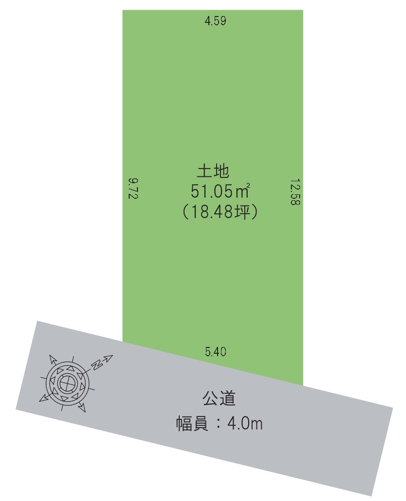 敷地面積18.48坪　売地　富士見市関沢一丁目