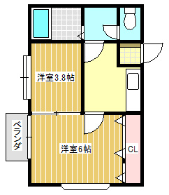 新潟市東区東明５丁目のアパートの間取り