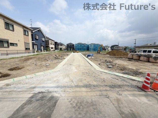 三郷市高州1丁目　建築条件なし売地　全21区画　2-C区画の前面道路含む現地写真|前面道路含む現地写真です。