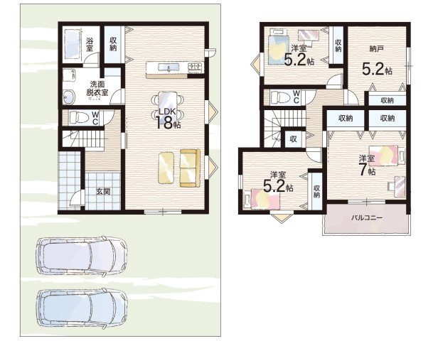 ●橿原市新賀町　第1期　新築一戸建ての間取り