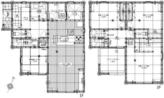 【間取り】 | 東広島市高屋町高屋東（全2区画）2号棟 | 16帖の広々としたLDKを中心に、水回りを集約した家事動線の良い4LDK。1階に和室、2階に3部屋を配置し、各室に収納を完備。7.45平米のインナーバルコニーやWICなど、ゆとりある設計が魅力です。