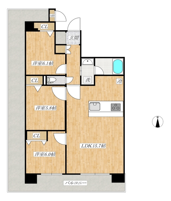 ロイヤルパークス新田の間取り|間取りです