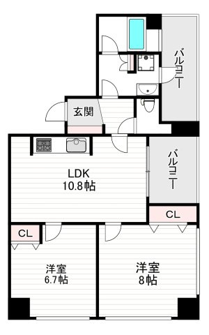 アルグラッド ザ・タワー心斎橋の間取り