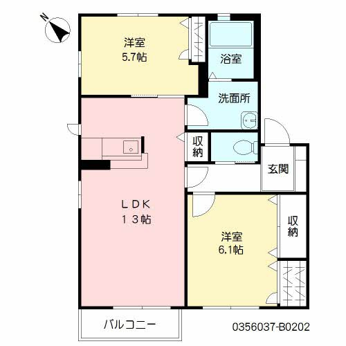 【間取り】 | パディ沖代B